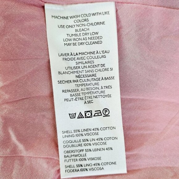 Brand New Maeve Linen Pleated-Waist Hanky-Hem Midi Dress - Picture 9 of 9